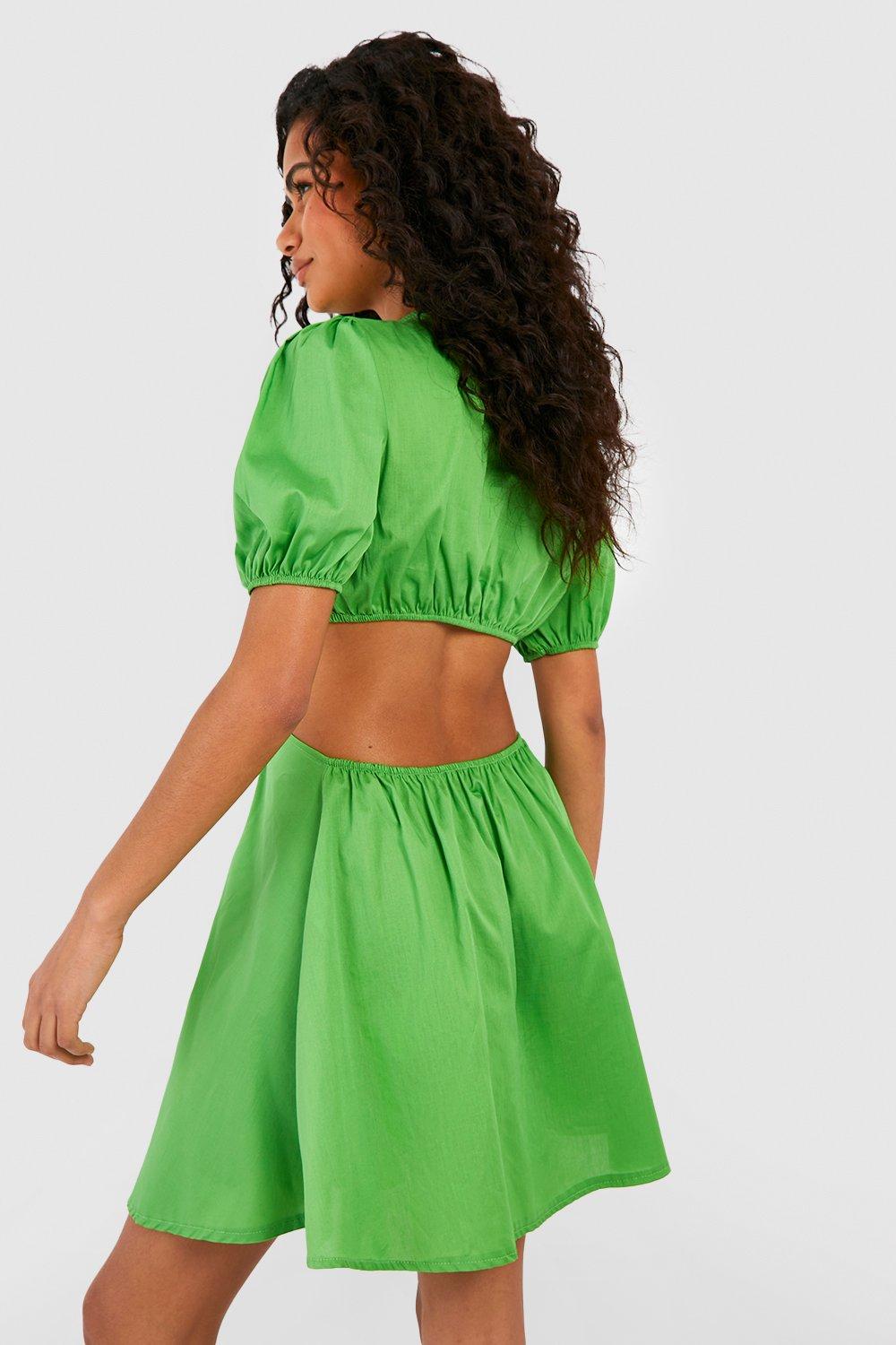 Bright green skater dress best sale